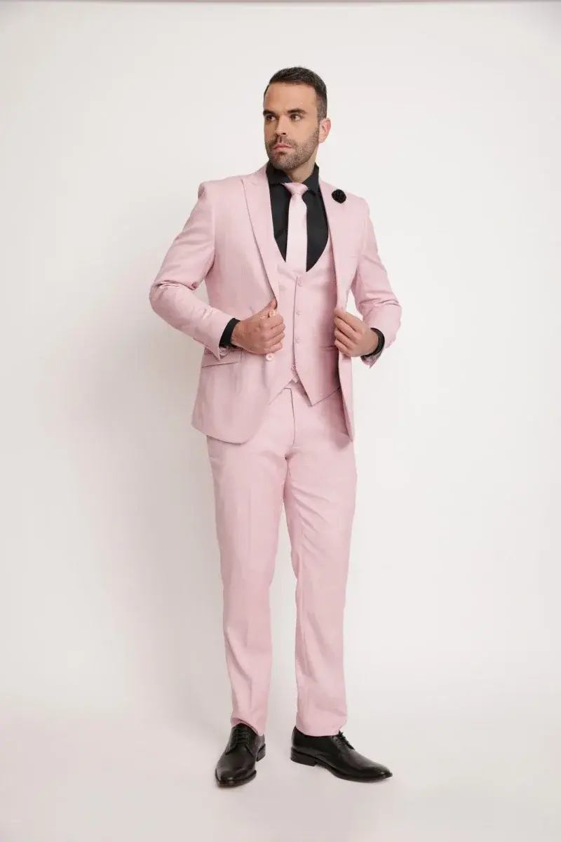 Traje lino con chaleco